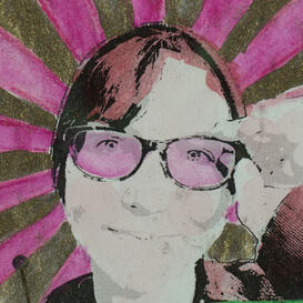 Stylized image of the author with glasses